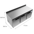 Koolmore RWT-3D-16C 72" Three Door Worktop Refrigerator with 3.5" Backsplash addl-4