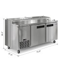 Koolmore KM-RPPS-2DSS 71" Two Door Refrigerated Pizza Prep Table addl-3