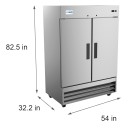 Koolmore RIR-2D-SS 54" Two Solid Door Reach In Refrigerator addl-3