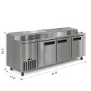 Koolmore KM-RPPS-3DSS 92" Three Door Refrigerated Pizza Prep Table addl-2