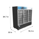 Koolmore MDR-3GD 78" Three Glass Door Merchandiser Refrigerator in Black addl-1