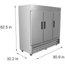 Koolmore RIF-3D-SS 82" Three Solid Door Reach-In Freezer addl-1