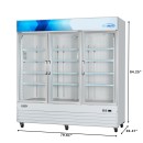 Koolmore MDF-3GD-52C-WH 80" Three Glass Door Merchandiser Freezer in White addl-1