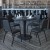 Flash Furniture HDBF1001-GG 36" Round Black Laminate Table Set with 4 Black Trapezoidal Back Banquet Chairs addl-2