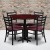 Flash Furniture HDBF1006-GG 36" Round Mahogany Laminate Table Set with 4 Ladder Back Metal Chairs, Burgundy Vinyl Seat addl-1