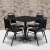 Flash Furniture HDBF1009-GG 36" Square Black Laminate Table Set with 4 Black Trapezoidal Back Banquet Chairs addl-1