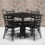 Flash Furniture HDBF1013-GG 36" Square Black Laminate Table Set with 4 Ladder Back Metal Chairs, Black Vinyl Seat addl-1