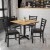 Flash Furniture HDBF1015-GG 36" Square Natural Laminate Table Set with 4 Ladder Back Metal Chairs, Black Vinyl Seat addl-2