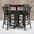 Flash Furniture HDBF1022-GG 30" Round Mahogany Laminate Table Set with 4 Ladder Back Metal Bar Stools Black Vinyl Seat addl-1