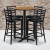Flash Furniture HDBF1023-GG 30" Round Natural Laminate Table Set with 4 Ladder Back Metal Bar Stools Black Vinyl Seat addl-1