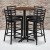 Flash Furniture HDBF1024-GG 30" Round Walnut Laminate Table Set with 4 Ladder Back Metal Bar Stools Black Vinyl Seat addl-1