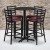Flash Furniture HDBF1025-GG 30" Round Black Laminate Table Set with 4 Ladder Back Metal Bar Stools Burgundy Vinyl Seat addl-1