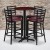 Flash Furniture HDBF1026-GG 30" Round Mahogany Laminate Table Set with 4 Ladder Back Metal Bar Stools Burgundy Vinyl Seat addl-1