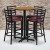 Flash Furniture HDBF1027-GG 30" Round Natural Laminate Table Set with 4 Ladder Back Metal Bar Stools Burgundy Vinyl Seat addl-1