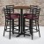 Flash Furniture HDBF1028-GG 30" Round Walnut Laminate Table Set with 4 Ladder Back Metal Bar Stools Burgundy Vinyl Seat addl-1