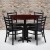 Flash Furniture HDBF1030-GG 36" Round Mahogany Laminate Table Set with 4 Ladder Back Metal Chairs Black Vinyl Seat addl-1