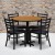 Flash Furniture HDBF1031-GG 36" Round Natural Laminate Table Set with 4 Ladder Back Metal Chairs Black Vinyl Seat addl-1