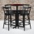 Flash Furniture HDBF1034-GG 24" Round Mahogany Laminate Table Set with 4 Two-Slat Ladder Back Metal Bar Stools Black Vinyl Seat addl-1