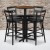 Flash Furniture HDBF1036-GG 24" Round Walnut Laminate Table Set with 4 Ladder Back Metal Bar Stools Black Vinyl Seat addl-1