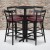 Flash Furniture HDBF1037-GG 24" Round Black Table Set with 4 Two-Slat Ladder Back Metal Bar Stools Burgundy Vinyl Seat addl-1