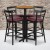 Flash Furniture HDBF1039-GG 24" Round Natural Laminate Table Set with 4 Two-Slat Ladder Back Metal Bar Stools Burgundy Vinyl Seat addl-1