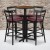 Flash Furniture HDBF1040-GG 24" Round Walnut Laminate Table Set with 4 Two-Slat Ladder Back Metal Bar Stools Burgundy Vinyl Seat addl-1