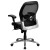 Flash Furniture LF-W42-L-GG Mid-Back Super Mesh Office Chair with Black Italian Leather Seat and Knee Tilt Control addl-2