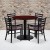 Flash Furniture MD-0004-GG 36" Round Mahogany Laminate Table Set with 4 Ladder Back Metal Chairs, Mahogany Wood Seat addl-1