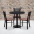 Flash Furniture MD-0007-GG 30" Round Black Laminate Table Set with 3 Grid Back Metal Chairs, Cherry Wood Seat addl-1