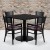 Flash Furniture MD-0008-GG 36" Square Black Laminate Table Set with 4 Grid Back Metal Chairs, Mahogany Wood Seat addl-1