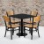 Flash Furniture MD-0010-GG 30" Square Black Laminate Table Set with 4 Wood Slat Back Metal Chairs, Natural Wood Seat addl-1