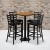 Flash Furniture MD-0012-GG 30" Square Natural Laminate Table Set with 4 Ladder Back Metal Bar Stools, Black Vinyl Seat addl-1