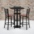 Flash Furniture MD-0013-GG 30" Round Black Laminate Table Set with 3 Ladder Back Metal Bar Stools, Cherry Wood Seat addl-1