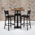 Flash Furniture MD-0016-GG 30" Round Natural Laminate Table Set with 3 Grid Back Metal Bar Stools, Black Vinyl Seat addl-1