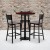 Flash Furniture MD-0017-GG 30" Round Mahogany Laminate Table Set with 3 Grid Back Metal Bar Stools, Mahogany Wood Seat addl-1