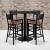 Flash Furniture MD-0018-GG 36" Round Black Laminate Table Set with 4 Grid Back Metal Bar Stools, Cherry Wood Seat addl-1