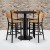 Flash Furniture MD-0020-GG 36" Round Black Laminate Table Set with 4 Wood Slat Back Metal Bar Stools, Natural Wood Seat addl-1