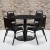 Flash Furniture RSRB1001-GG 36" Round Black Laminate Table Set with 4 Black Trapezoidal Back Banquet Chairs addl-1