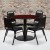 Flash Furniture RSRB1002-GG 36" Round Mahogany Laminate Table Set with 4 Black Trapezoidal Back Banquet Chairs addl-1