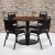 Flash Furniture RSRB1004-GG 36" Round Walnut Laminate Table Set with 4 Black Trapezoidal Back Banquet Chairs addl-1