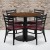 Flash Furniture RSRB1008-GG 36" Round Walnut Laminate Table Set with 4 Ladder Back Metal Chairs, Burgundy Vinyl Seat addl-1