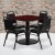 Flash Furniture RSRB1010-GG 36" Square Mahogany Laminate Table Set with 4 Black Trapezoidal Back Banquet Chairs addl-1