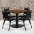 Flash Furniture RSRB1012-GG 36" Square Walnut Laminate Table Set with 4 Black Trapezoidal Back Banquet Chairs addl-1