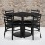 Flash Furniture RSRB1013-GG 36" Square Black Laminate Table Set with 4 Ladder Back Metal Chairs, Black Vinyl Seat addl-1