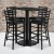 Flash Furniture RSRB1017-GG 24" x 42" Rectangular Black Laminate Table Set with 4 Ladder Back Metal Bar Stools, Black Vinyl Seat addl-1