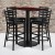 Flash Furniture RSRB1018-GG 24" x 42" Rectangular Mahogany Laminate Table Set with 4 Ladder Back Metal Bar Stools, Black Vinyl Seat addl-1