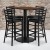 Flash Furniture RSRB1020-GG 24" x 42" Rectangular Walnut Laminate Table Set with 4 Ladder Back Metal Bar Stools, Black Vinyl Seat addl-1