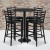 Flash Furniture RSRB1021-GG 30" Round Black Laminate Table Set 4 Ladder Back Metal Bar Stools, Black Vinyl Seat addl-1