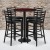 Flash Furniture RSRB1022-GG 30" Round Mahogany Laminate Table Set with 4 Ladder Back Metal Bar Stools, Black Vinyl Seat addl-1