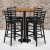 Flash Furniture RSRB1023-GG 30" Round Natural Laminate Table Set with 4 Ladder Back Metal Bar Stools, Black Vinyl Seat addl-1